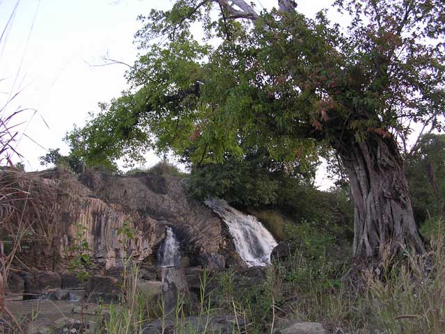 A smaller cascade to the side