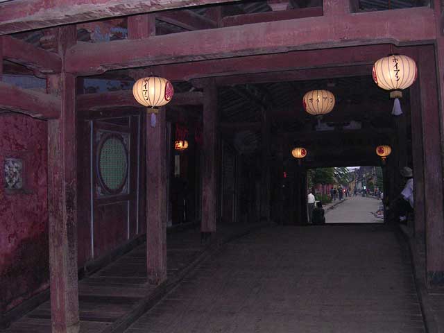 Looking back through the bridge (the temple's on the left)