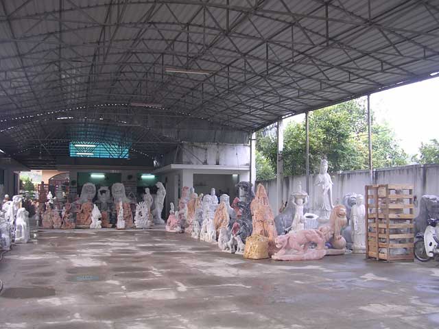 A collection of marble statues for sale