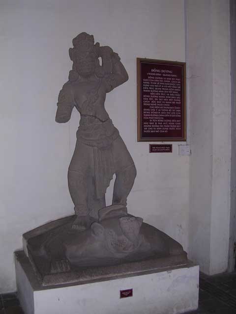 A god - Vishnu? - being transported by a mythical creature - a garuda?
