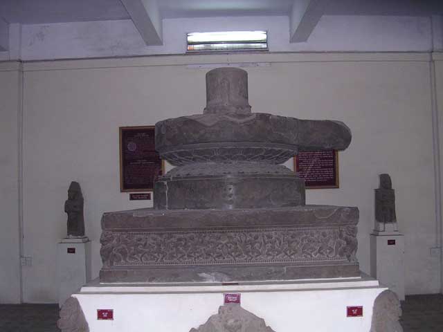 An enormous decorated linga and yoni