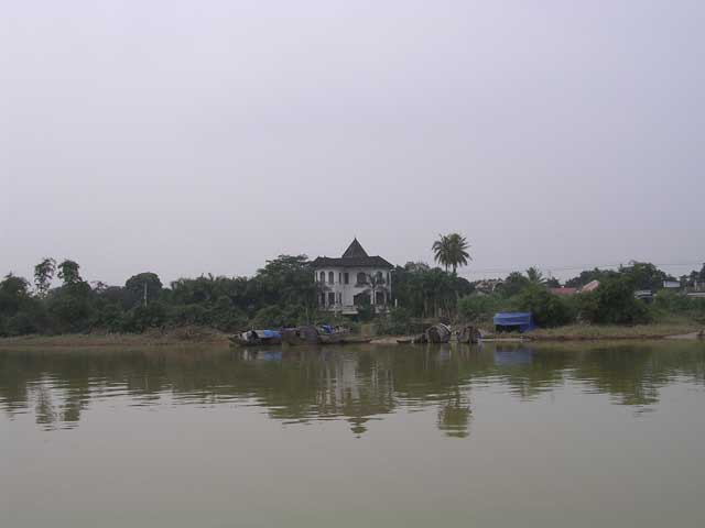 A grand riverside house