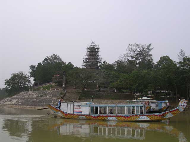 First site of the famous tower - covered in scaffolding!