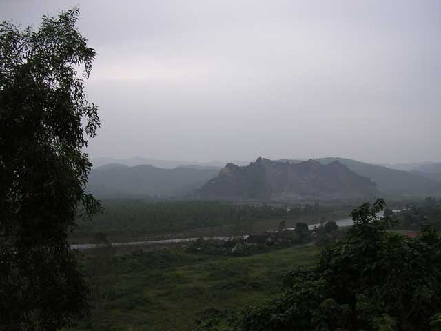 General view across the landscape, showing the Ben Hai river which was the former border