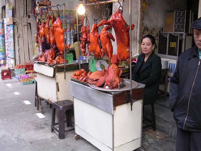 Meat for sale in the Old Quarter, Hanoi