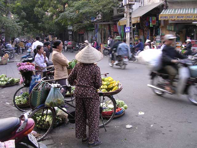 Typical scene with star fruit for sale
