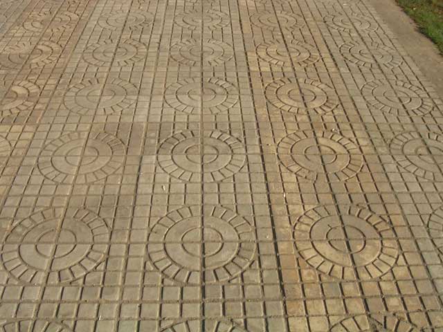 Patterned tiling on the pavement