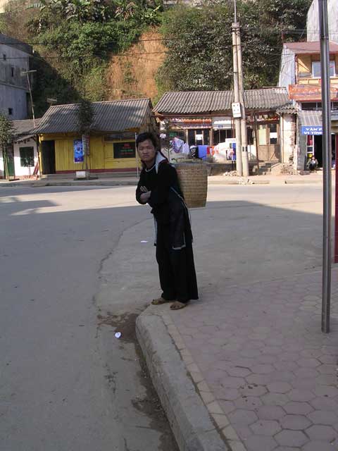 Vietnam: Sapa region - local man with 'backpack'