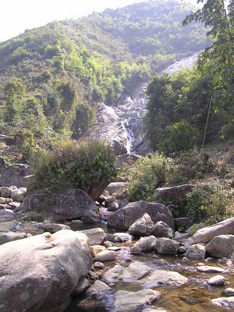 The bottom of the waterfall