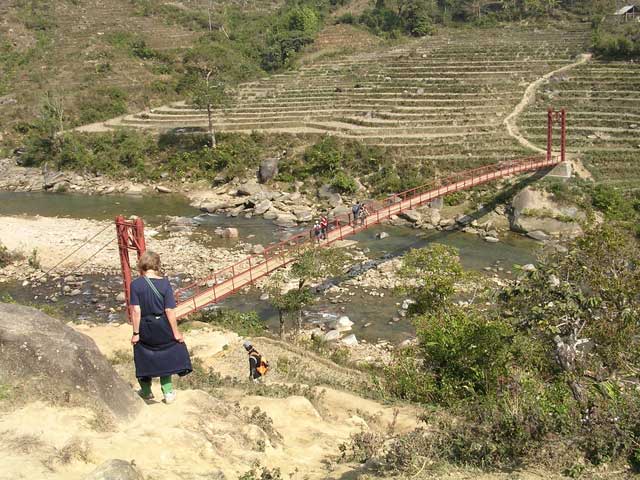 The rest are way ahead of us on the bridge.