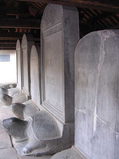 The stelae were mounted on the backs of tortoises, a symbol of longevity.