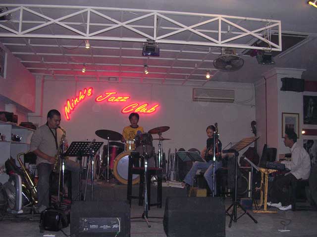 Minh's Jazz Club, Hanoi: the house band, led by Minh's son Dac - amazingly good