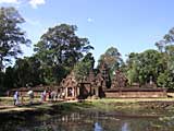 The temple across the moat - a miniature compared to Angkor Wat