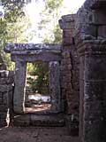 Through an archway to the moat