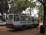 Tour bus at Lolei, Angkor, Cambodia