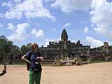 In front of the temple