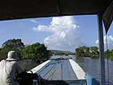 Steering through the forest (Phnom Krom in the distance)