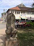 Provocative stone lion in Siem Reap