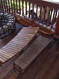 Xylophones and the boat-like bass instrument in the same collection