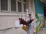 Boat for sale outside Thien Hau, the Chinese boat people's temple, Ho Chi Minh City