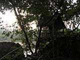 A precarious little stilt hut among the rocks