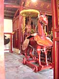 Oops! The camera shook while attempting to take this ceremonial horse without flash