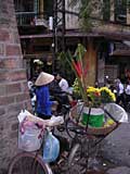 Flower seller's bike