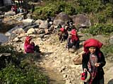 Dao women near Sapa in the mountains of the north