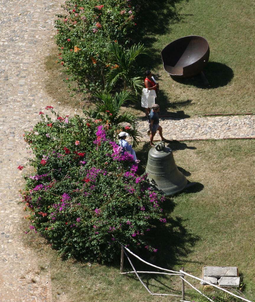 The bell from the tower, now outside the house.
