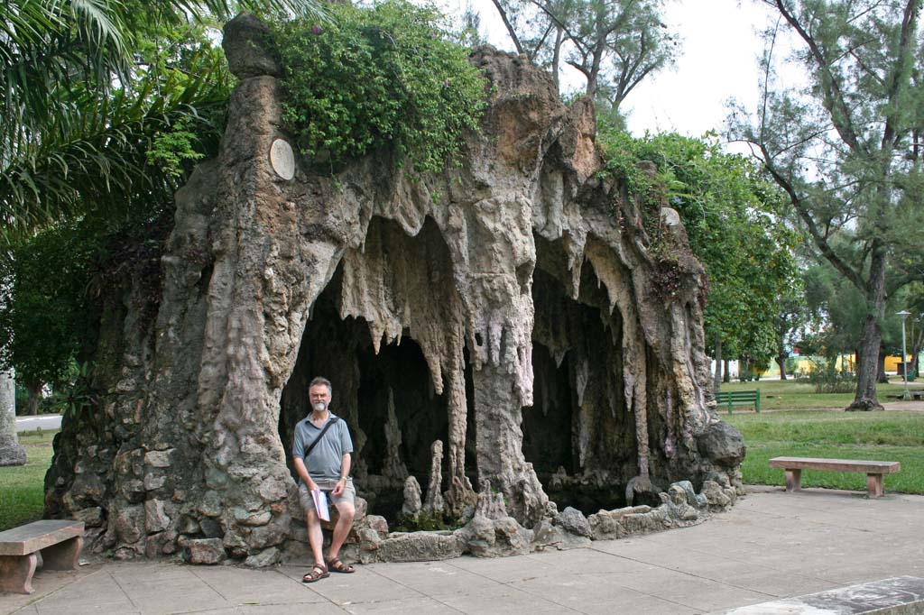 Chris outside a grotto.