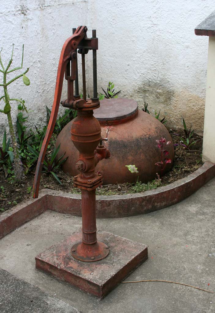 One in another corner, next to the handpump.