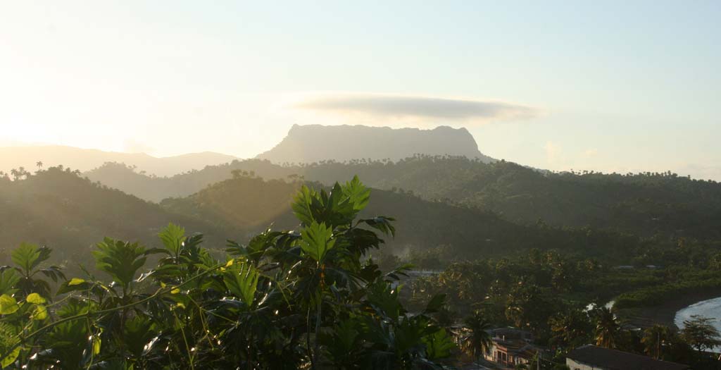 The view inland, towards <em>El Yunque.</em>