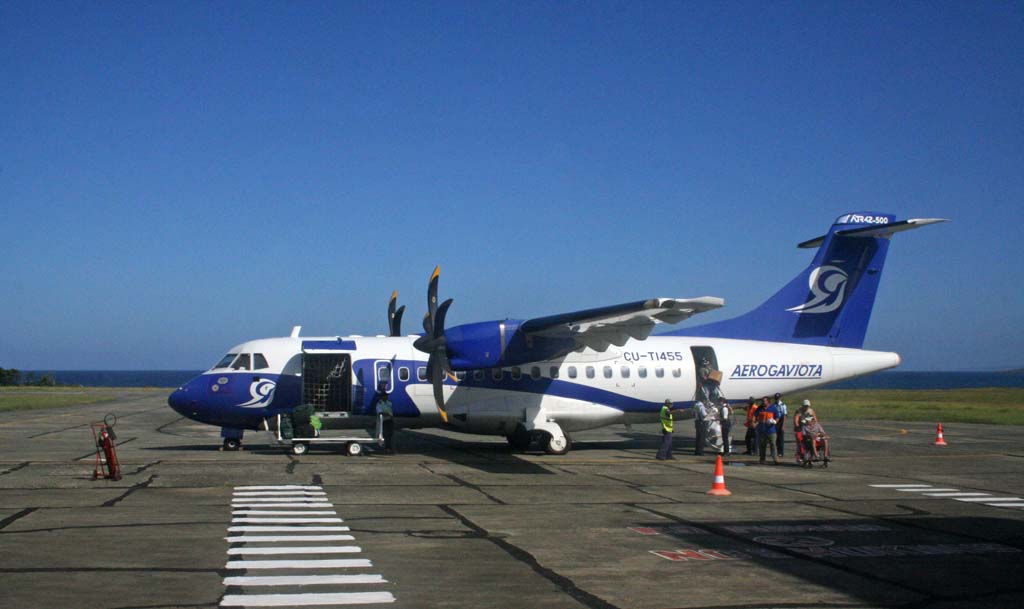 We were half expecting an ancient Tupolev, so this smart new plane came as quite a relief.