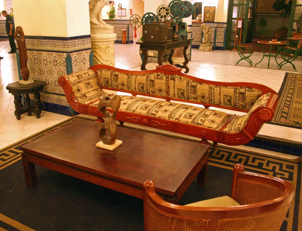 In the lobby.