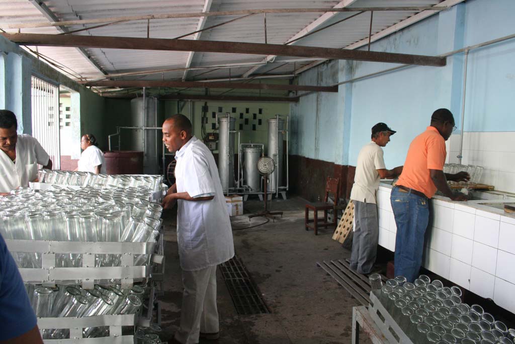 Preparing the bottles.