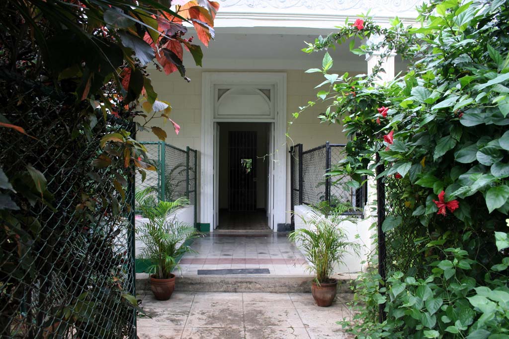 Approaching the front door.