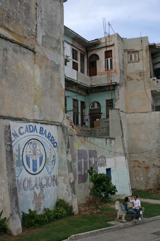 Revolutionary graffiti among the decay.