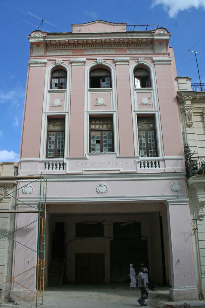 A pink garage.