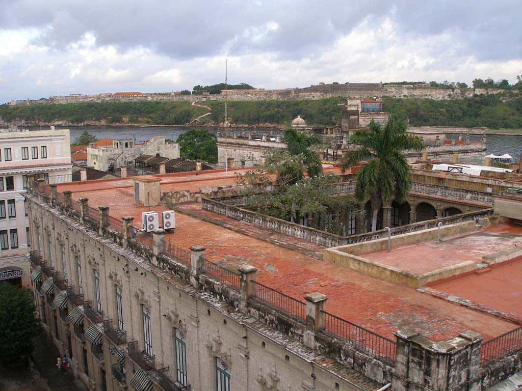 The view from the bar at the top of the Ambos Mundos hotel, where Hemingway stayed, in Obispo.