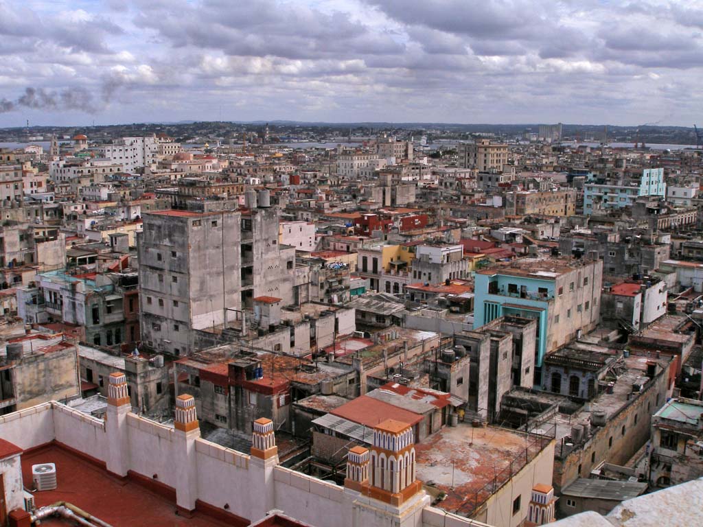 Looking across the jumble of the city from the roof terrace.