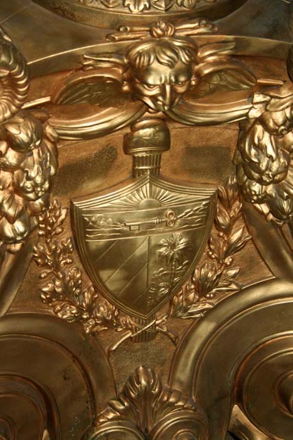 The arms of Cuba: the key because Spain said Cuba was the key to the Caribbean.