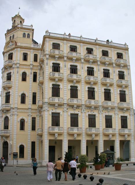 The building on the corner of Plaza Vieja with the Camera Obscura at the top.